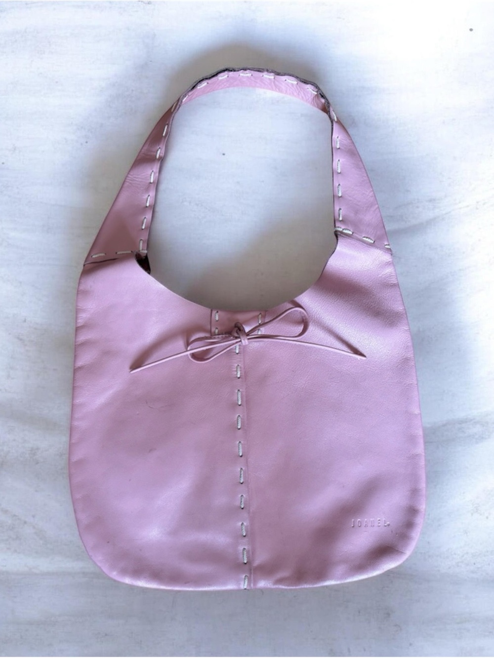 Y2K Pink Leather Bag with matching (attached) wallet, Joanel